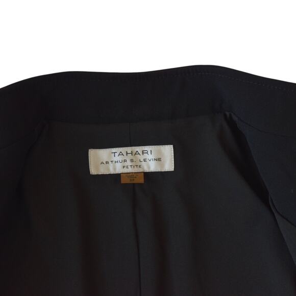 Tahari Black Petite Pantsuit Set Jacket & Pants Size 2P - Picture 6 of 10